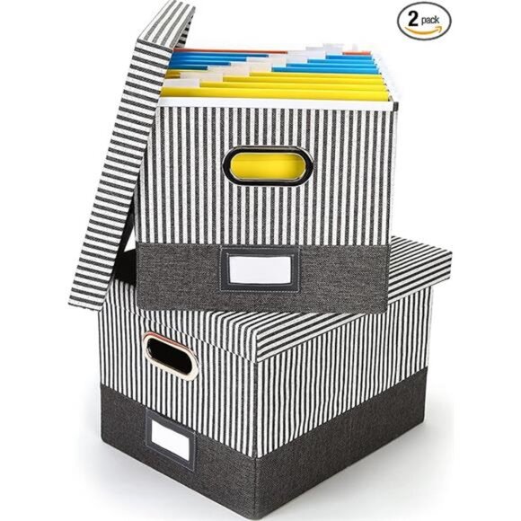 File Organizer Box - File Box, Filing Box, Decorative File Storage Box, Storage - Picture 7 of 7